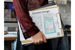 Website development layout sketch drawing titled 'Content Design' 